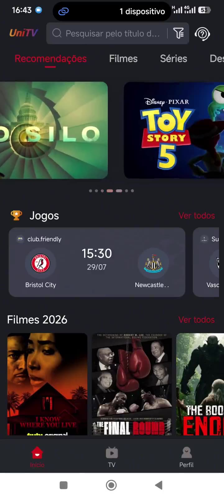 Prévia do app UniTV